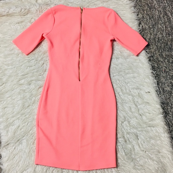 Charlotte Russe Mesh Bright Orange Dress Size Medium - Picture 6 of 9